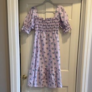Dondolo Lilac Floral Ruffle Dress